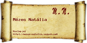 Mézes Natália névjegykártya